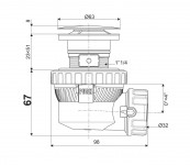 Инновационный клик-клак сифон NANO 6.7 с сухим затвором. Артикул 30723978.