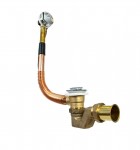 Слив-перелив медно-латунный, полуавтомат, хромированные вентиль и клапан из латуни. Артикул 30987154.