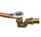 Слив-перелив медно-латунный, полуавтомат, хромированные вентиль и клапан из латуни. Артикул 30987154.