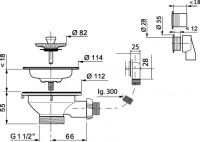 Выпуск с нержавеющей чашей с двумя переливами. Артикул 30987205.